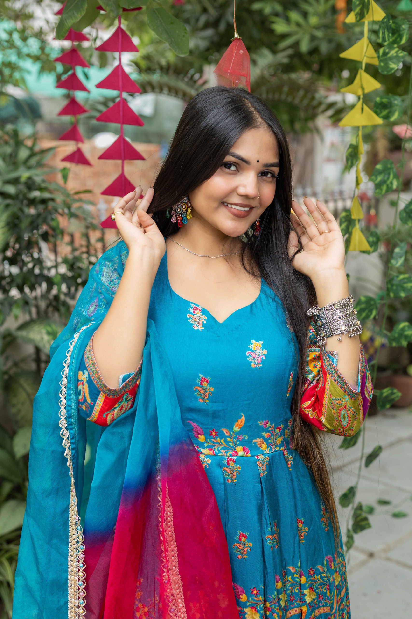 7S8A1761 Anarkali Kurta Set (with Dupatta & Bottom) - Image 1