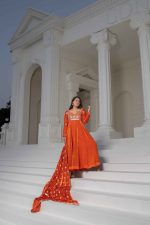 Premium Orange Festive Anarkali Set - Image 6