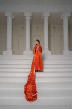 Premium Orange Festive Anarkali Set - Image 7