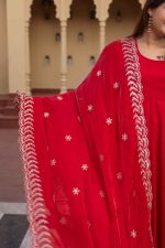 Premium Red Heritage Kurta Sharara Set - Image 6