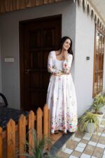 Printed Floral Anarkali Dress – Elegant Festive Edit - Image 6